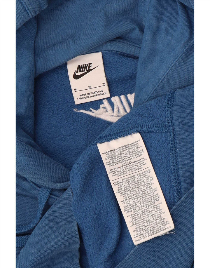 Felpa con cappuccio grafica Nike da uomo in cotone blu medio