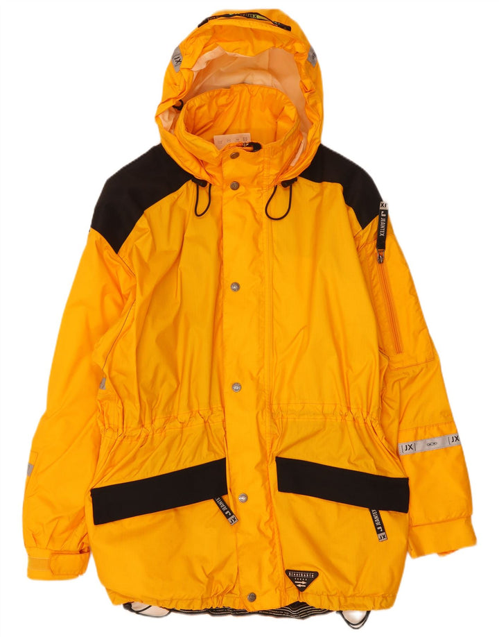 Giacca antipioggia con cappuccio da uomo J Jeantex UK 36 Small Giallo Colourblock in poliammide