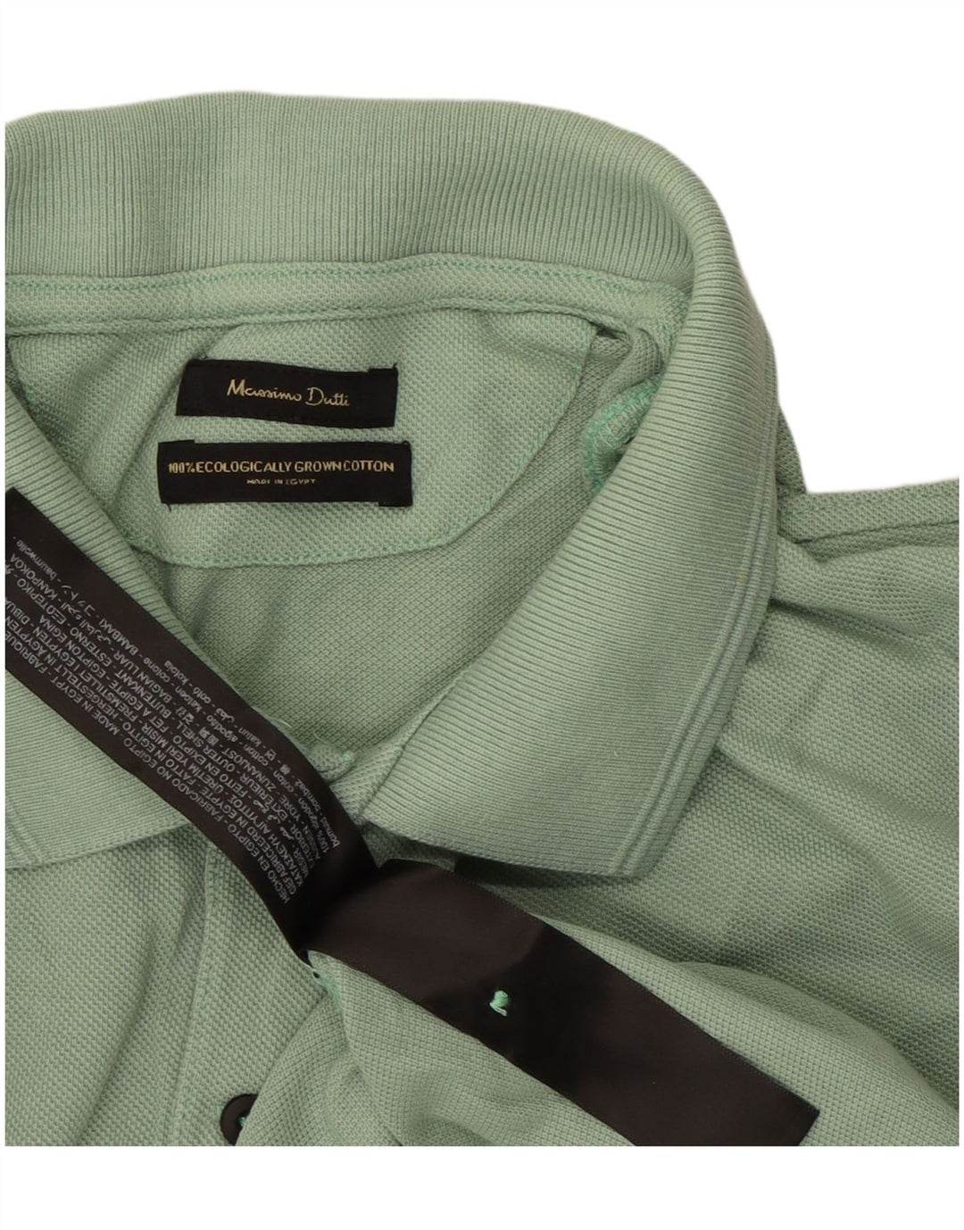 Polo Uomo MASSIMO DUTTI Large Verde Cotone