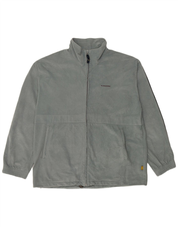 Giacca da ginnastica da uomo in velluto Diadora UK 44 2XL poliestere blu