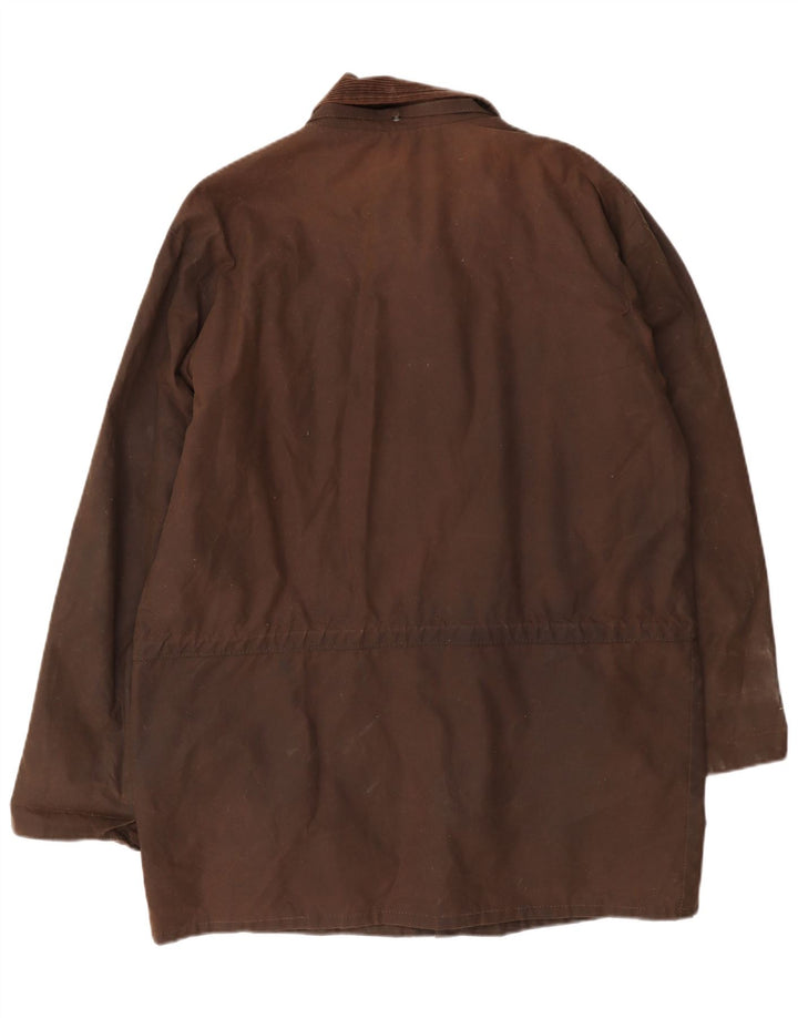 Giacca vintage da uomo in cotone cerato UK 38 Marrone medio