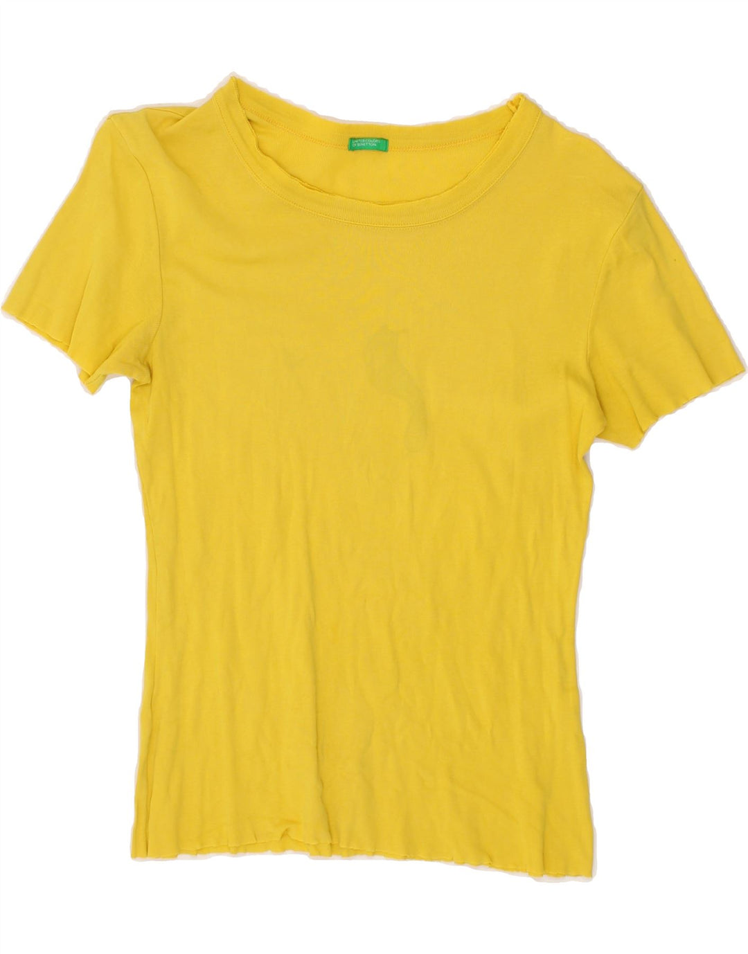 BENETTON Womens T-Shirt Top UK 10 Small Yellow Vintage Benetton and Second-Hand Benetton from Messina Hembry 