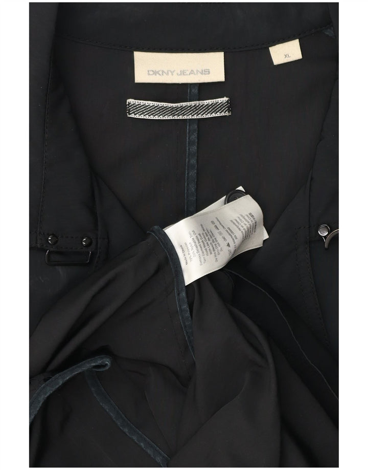 Trench doppiopetto da uomo Dkny UK 42 XL poliestere nero