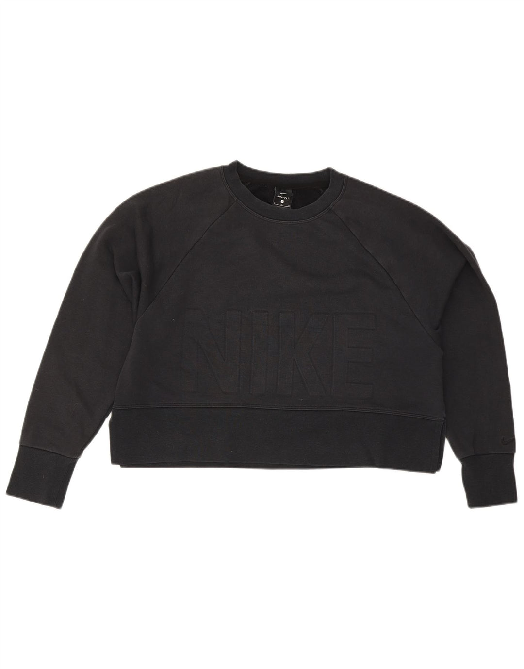 Felpa con grafica corta oversize da donna Nike UK 10 piccola nera