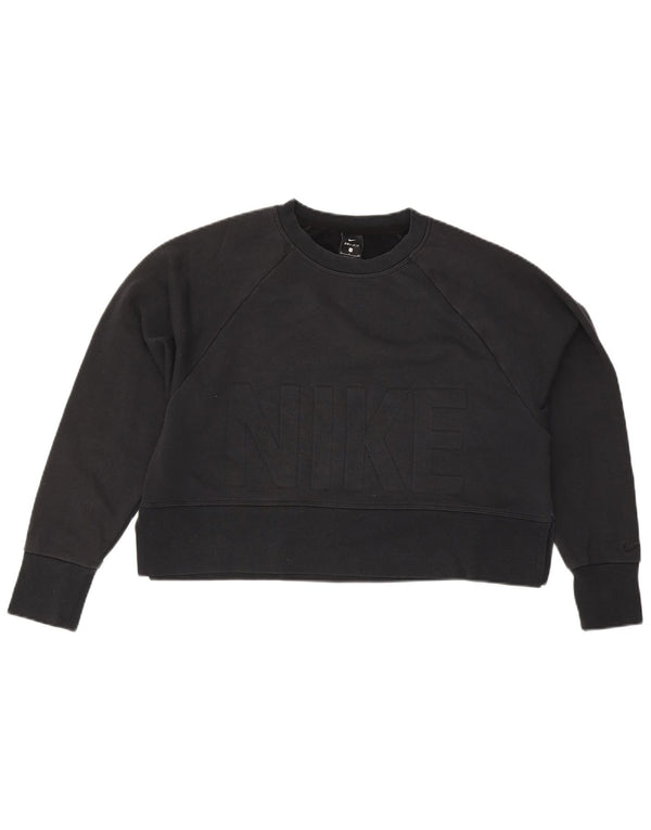 Felpa con grafica corta oversize da donna Nike UK 10 piccola nera