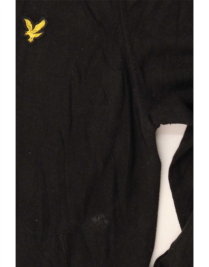 Lyle & Scott Maglione girocollo da uomo in cotone nero medio