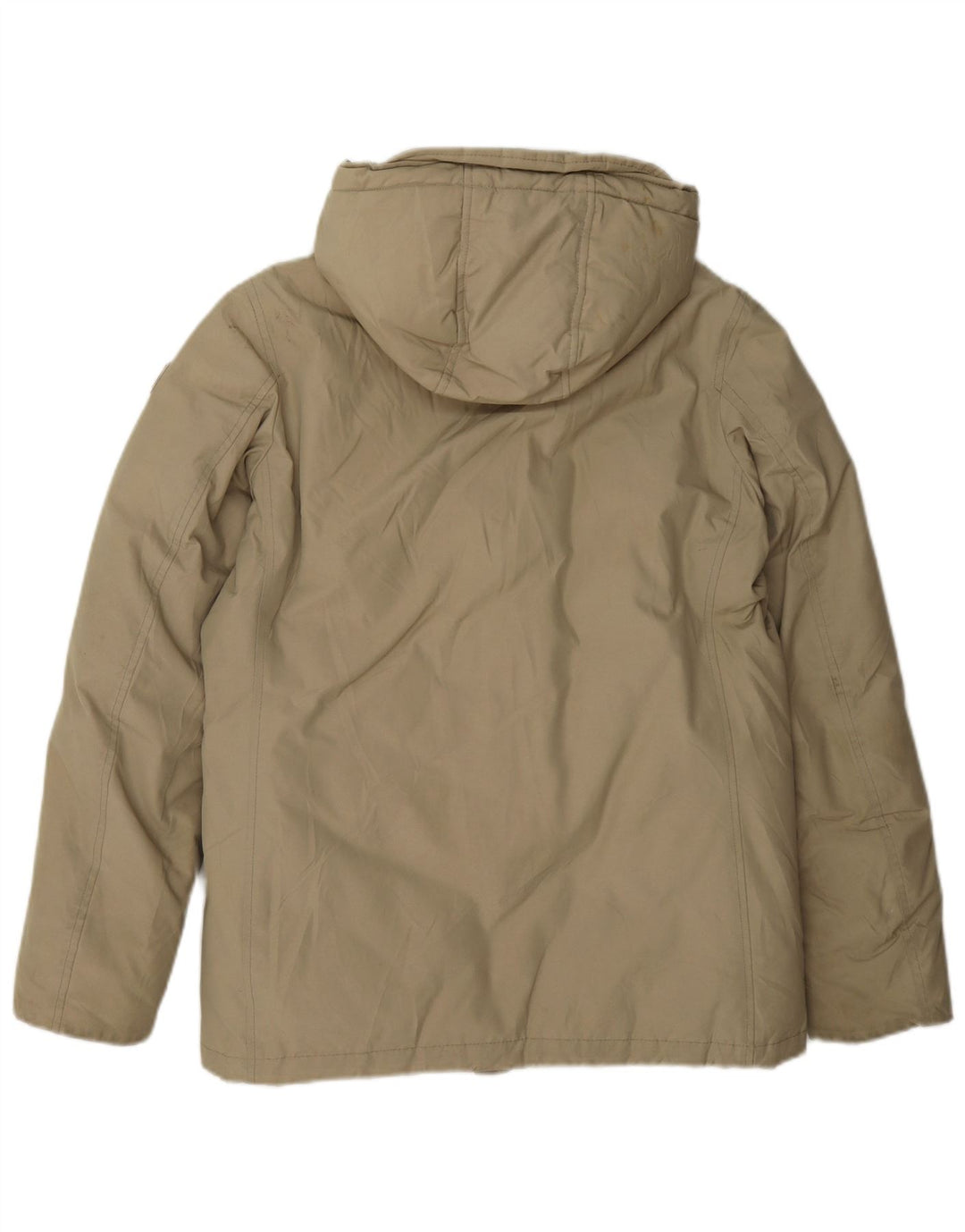 Giacca imbottita con cappuccio Woolrich per ragazzi 11-12 anni in cotone beige