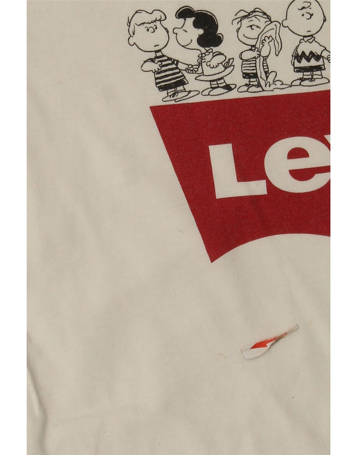 Levi's T-shirt grafica da donna Peanuts Top UK 6 XS Bianca