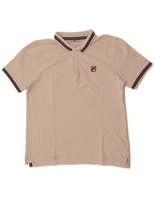 Polo da uomo Fila Large in cotone bianco