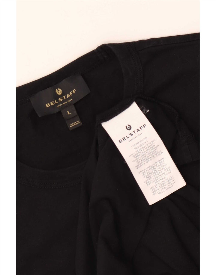 T-shirt grafica da uomo Belstaff Top grande in cotone nero