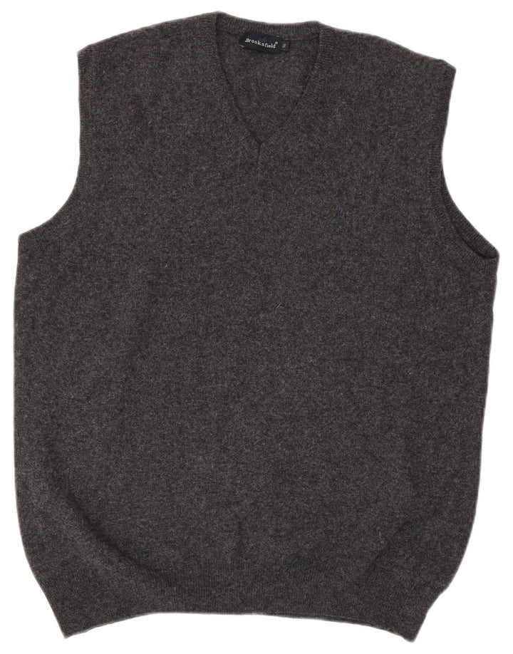 Canotta slim fit da uomo Brooksfield IT 3XL lana grigia
