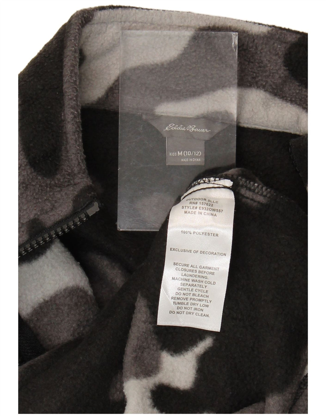 Giacca in pile da ragazzo Eddie Bauer 10-11 anni mimetica media nera