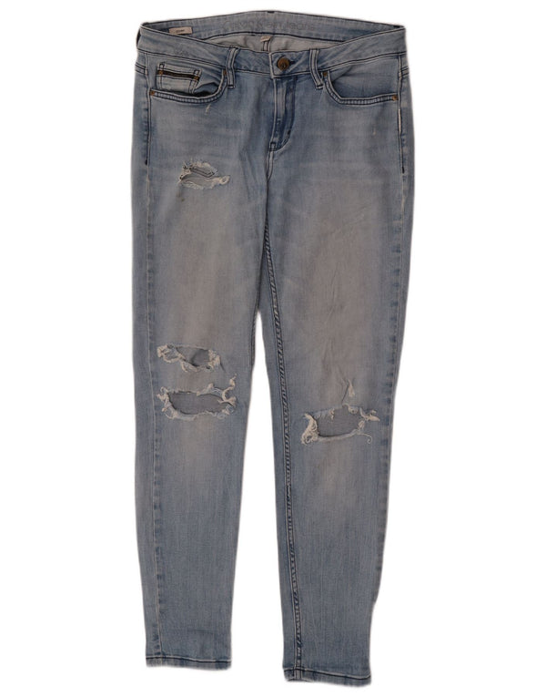 Jeans skinny invecchiati da donna Calvin Klein W30 L30 cotone blu
