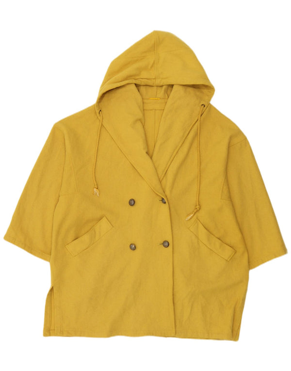 Cappotto doppio petto oversize con cappuccio da donna Marella UK 10 piccolo giallo