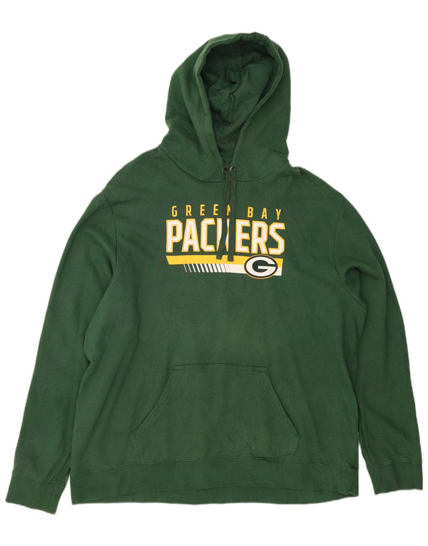 NFL Mens Green Bay Packers Hoodie Jumper 2XL Green Cotton