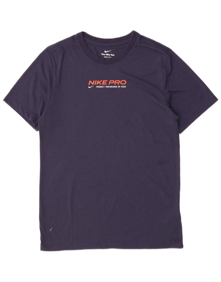 T-shirt grafica Nike Dri Fit da uomo, piccola, in poliestere blu navy