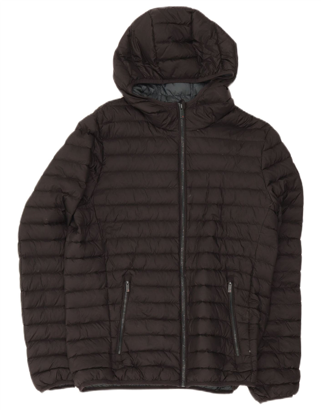 Giacca imbottita con cappuccio da uomo Mistral UK 38 nylon nero medio