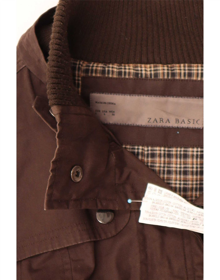 Giacca utility da donna Zara UK 14 grande cotone marrone