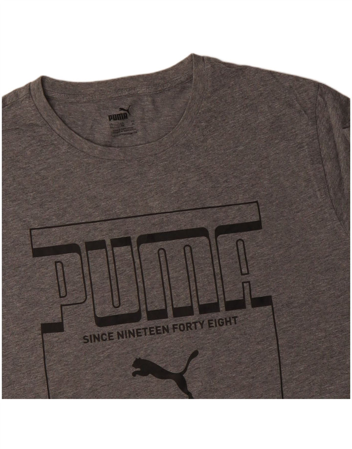 T-shirt grafica da uomo PUMA Top XL in cotone grigio