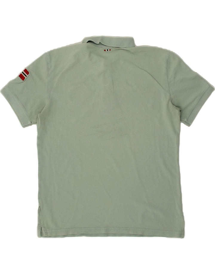 NAPAPIJRI Mens Graphic Polo Shirt Large Green Vintage Napapijri and Second-Hand Napapijri from Messina Hembry 