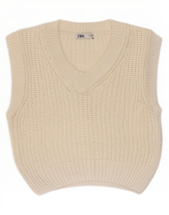 Canotta canotta da donna Zara UK 14 grande bianca