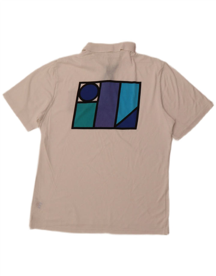 Polo grafica da uomo ADIDAS IT 50 cotone bianco medio