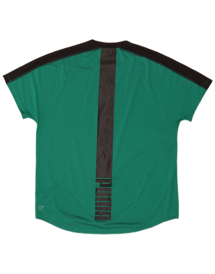 T-shirt grafica da uomo Puma Top XL poliestere color block verde