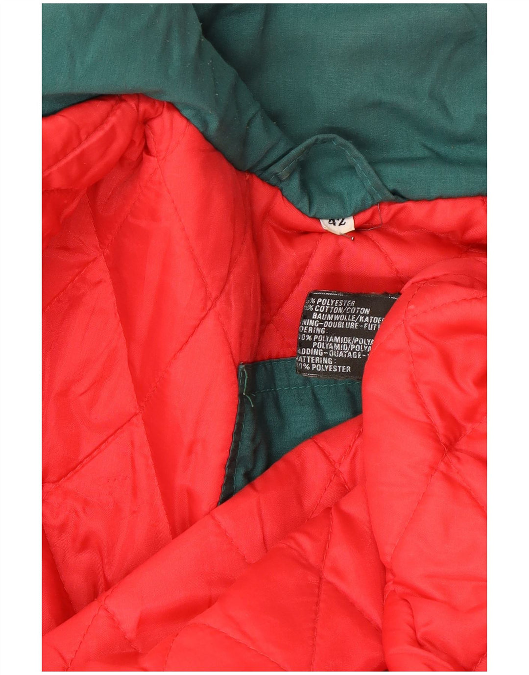 Giacca imbottita oversize da donna vintage EU 42 grande poliestere verde