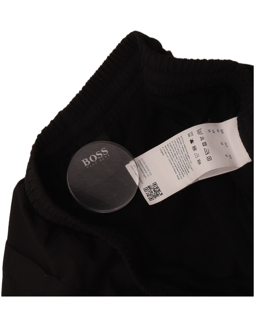 Pantaloncini da bagno da uomo Hugo Boss, poliestere nero medio