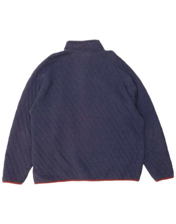 ORVIS Felpa da uomo con collo abbottonato Maglione XL Cotone blu navy