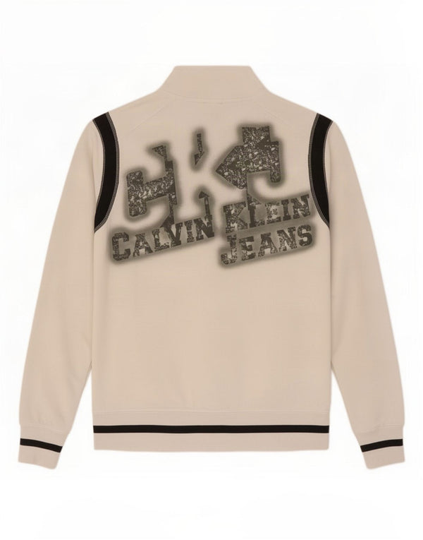Giacca da tuta da uomo Calvin Klein Jeans color block bianco medio
