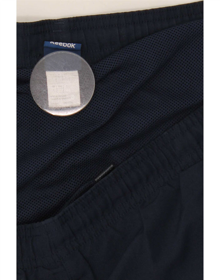 Pantaloncini sportivi Reebok da uomo con grafica, grandi, in poliestere blu navy