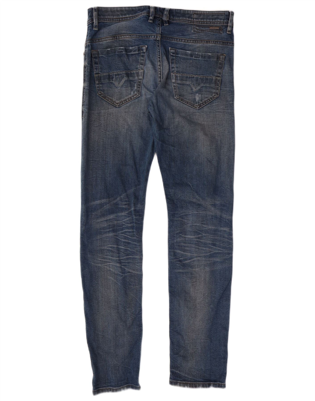 Jeans skinny slim da uomo Diesel Thommer effetto consumato W31 L32 cotone blu
