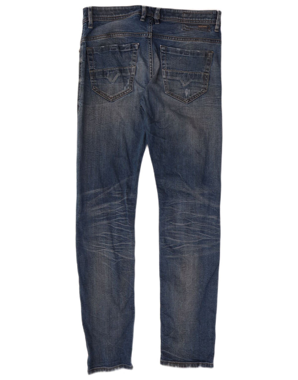 Jeans skinny slim da uomo Diesel Thommer effetto consumato W31 L32 cotone blu
