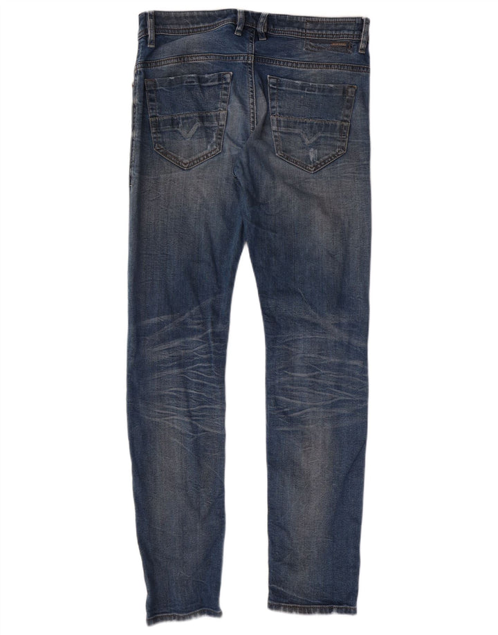 Jeans skinny slim da uomo Diesel Thommer effetto consumato W31 L32 cotone blu