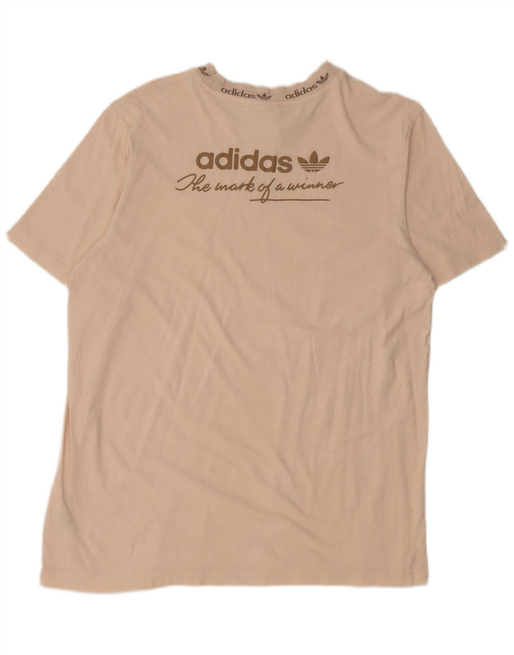 T-shirt grafica da uomo Adidas Top in cotone beige medio