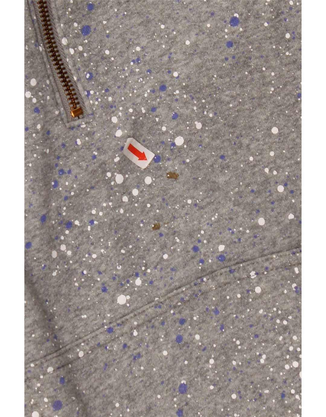 Maglione con cappuccio e zip da donna NIKE UK 8/10 piccolo cotone chiazzato grigio