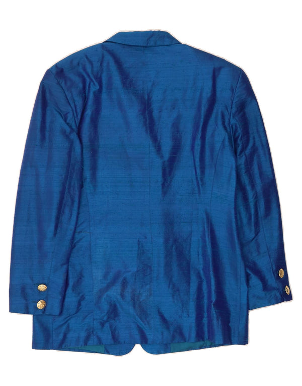 MONDI Womens 2 Button Blazer Jacket EU 40 Medium Blue Silk