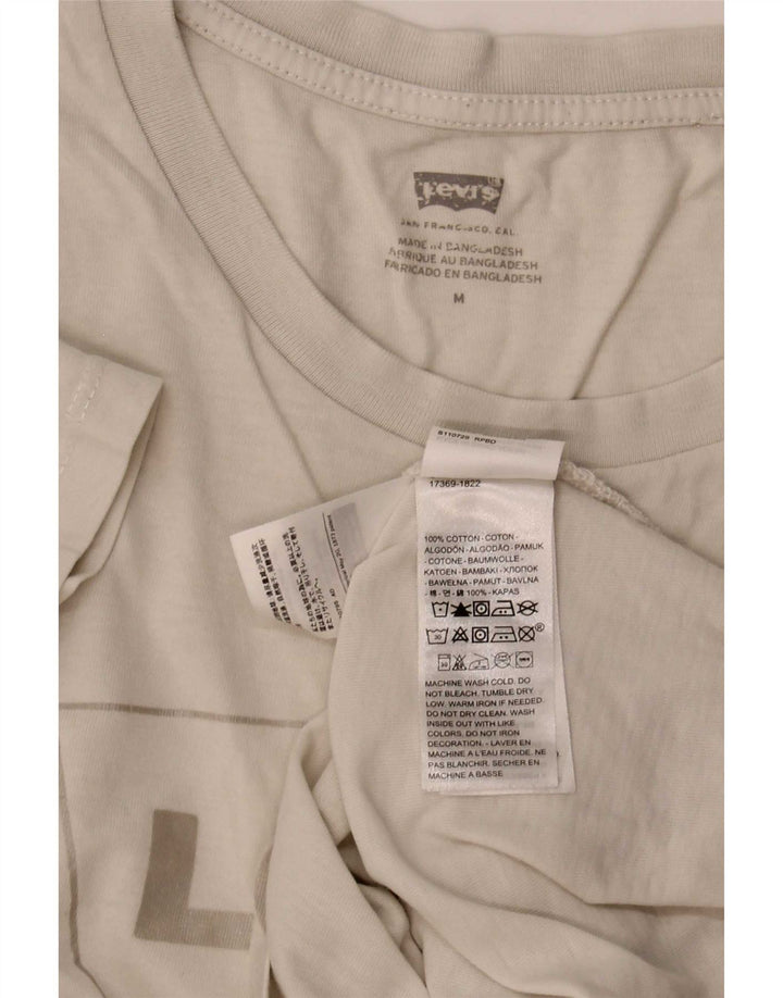 T-shirt grafica da donna Levi's Top UK 14 cotone bianco medio
