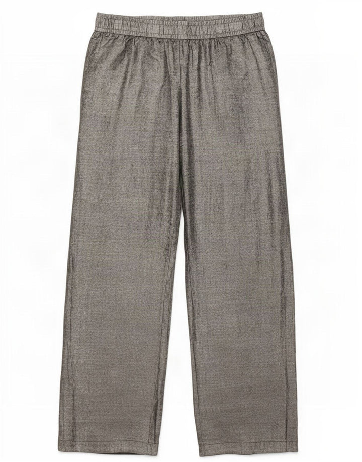Pantaloni a gamba larga da donna Zara Large W30 L31 poliestere argento