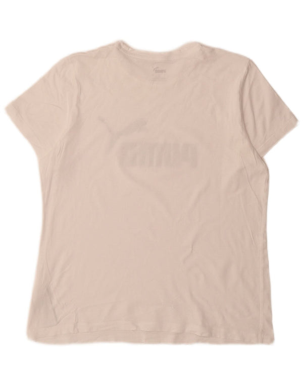 T-shirt grafica da donna Puma UK 16 grande cotone bianco