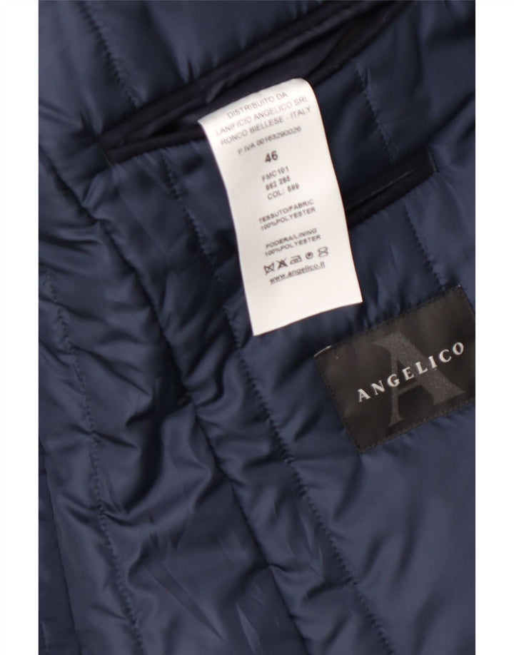 Giacca blazer a 3 bottoni lunga da uomo Angelico IT 46 Small Blu Navy