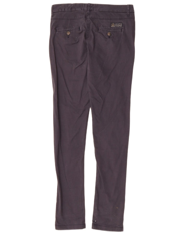 Pantaloni chino skinny da donna SUPERDRY XS W25 L30 cotone blu navy