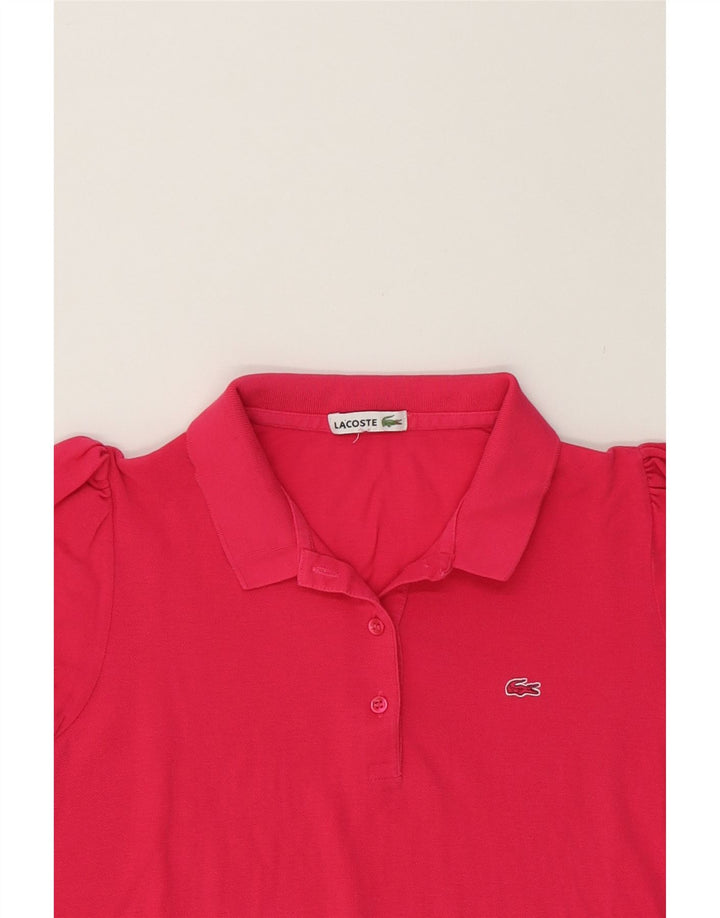 LACOSTE Womens Polo Shirt UK 14 Medium Pink Cotton Vintage Lacoste and Second-Hand Lacoste from Messina Hembry 