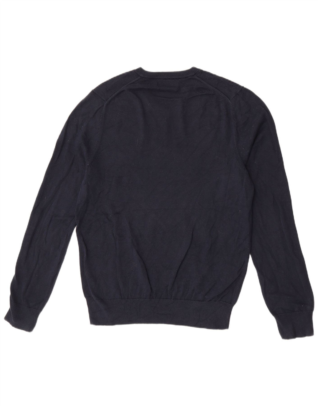 Maglione da uomo con scollo a V Marks & Spencer in cotone blu navy medio