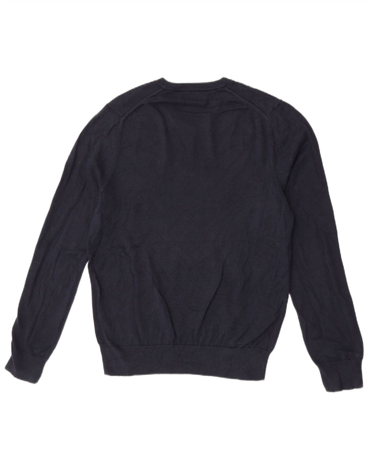 Maglione da uomo con scollo a V Marks & Spencer in cotone blu navy medio