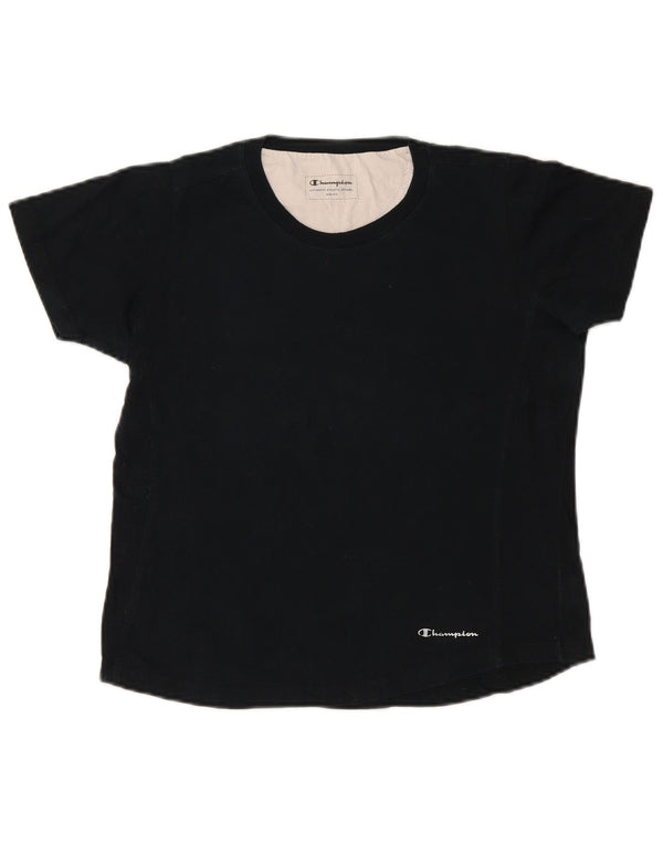 T-shirt da donna CHAMPION Top UK 10 piccola in cotone blu navy