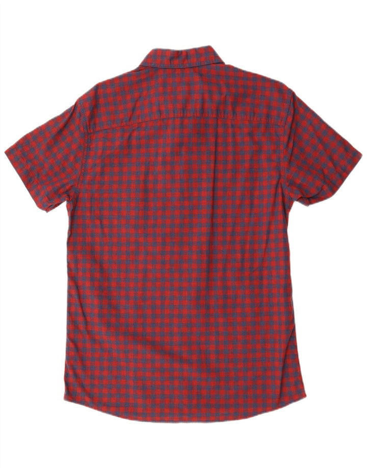 Camicia a maniche corte da uomo Jack & Jones grande in cotone a quadretti rossi