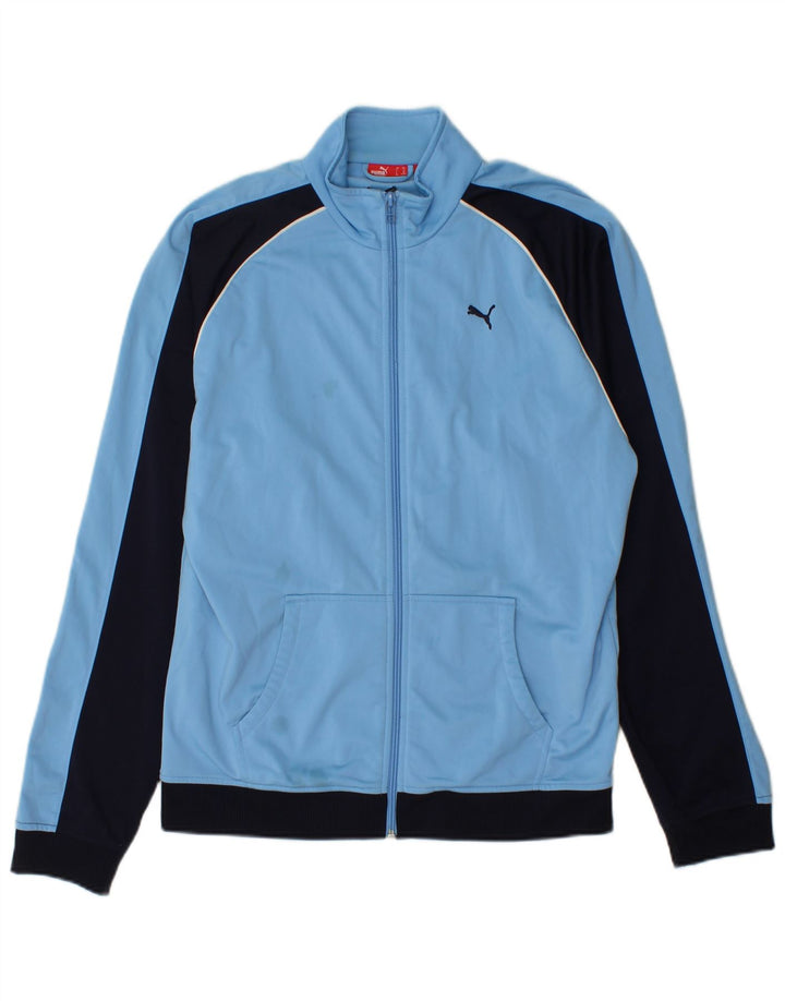 Giacca da tuta da ragazzo Puma 15-16 anni in poliestere color block blu