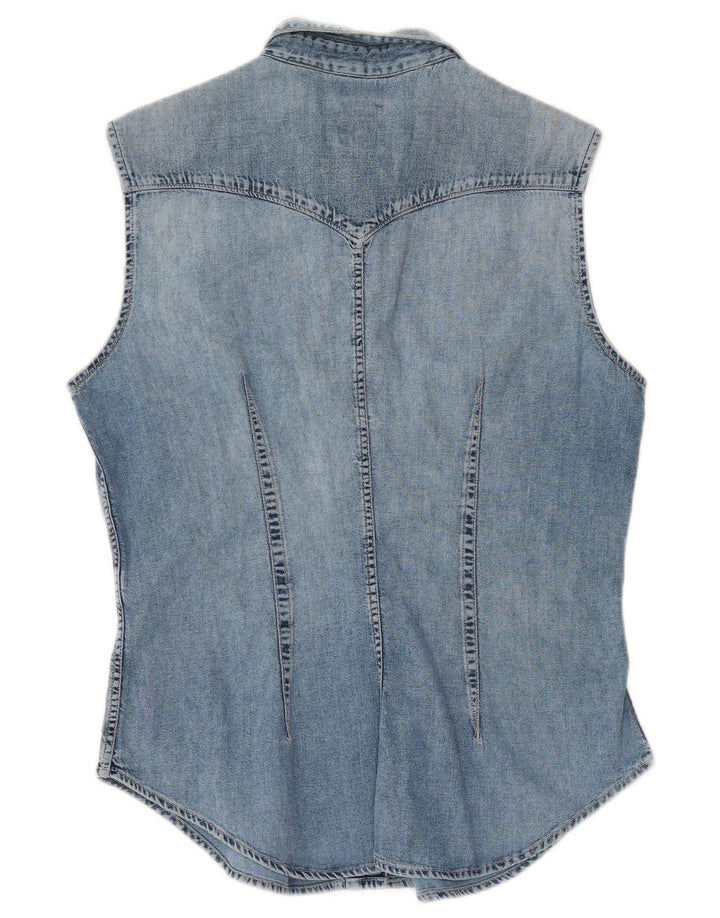 Camicia di jeans senza maniche da donna Rifle UK 14 Cotone blu medio